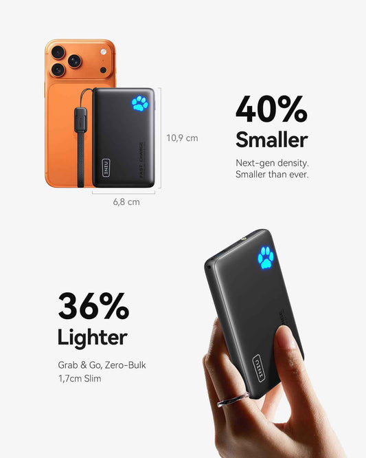 INIU Power Bank, 40% Smaller 10000mAh Portable Charger, 45W Ultra Fast Charging Powerbank with Detachable USB C Cable, Flight-Safe Travel External Battery Pack for iPhone 17 16 Samsung Google iPad etc 🍁 All In One Marketplace Canada