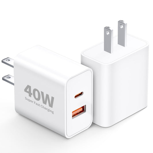 USB C Charger Block, 2Pack 40W Dual Port Type C Fast Wall Charger Plug Cube 🍁 All In One Marketplace Canada