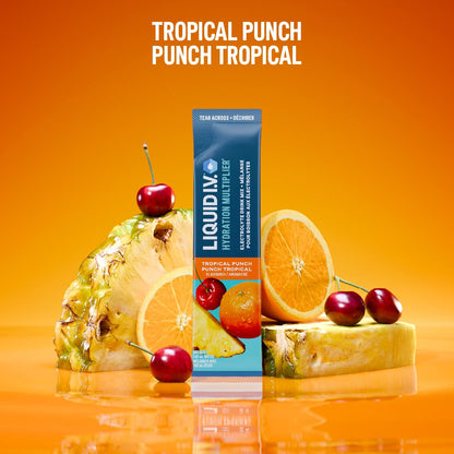 Liquid I.V. Hydration Multiplier Electrolyte Drink Mix - Enhanced Hydration Electrolyte Powder with Vitamins B3, B5, B6, B12 and C -18x On-the-go Sticks for Workout and Travel - Tropical Punch 🍁 All In One Marketplace Canada