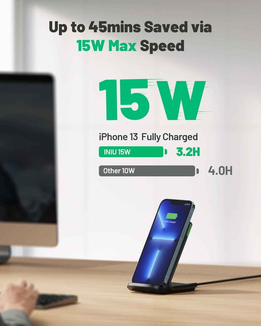 Wireless Charger, INIU [2 Pack] 15W Fast Wireless Charging Stand, Wireless Charging Station with Sleep-Friendly Adaptive Light for iPhone 17 16 15 14 13 12 Pro Max Samsung Galaxy S23 S22 🍁 All In One Marketplace Canada