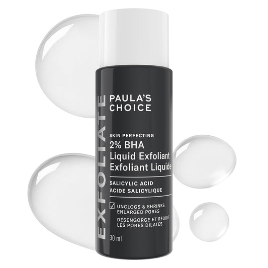 Paula's Choice SKIN PERFECTING 2% BHA Liquid Salicylic Acid Exfoliant, Daily Facial Exfoliator for Enlarged Pores, Wrinkles & Fine Lines, Fragrance-Free, Travel Size - 30 ml 🍁 All In One Marketplace Canada