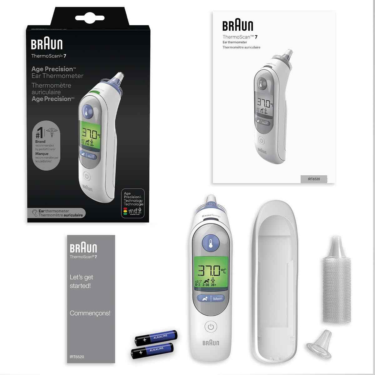 Braun IRT6520CA ThermoScan® 7 Ear Thermometer with Age Precision™ for All Age Groups, #1 Brand Among Pediatricians and Moms 🍁 All In One Marketplace Canada