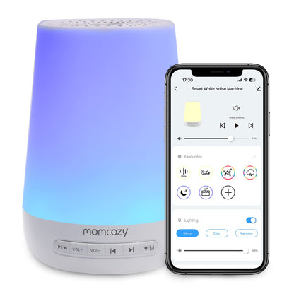 Baby Sound Machine, Momcozy White Noise Machine for Baby Sleeping with Night Light, Toddler Sleep Trainer 34 Soothing Sleep Sounds, Timer, App Remote Control, Personal Sleep Routine Alarm Clock(Blue) 🍁 All In One Marketplace Canada