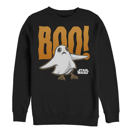 Star Wars Men's Licensed Halloween Ghost PORG Crew Fleece, Black, Small