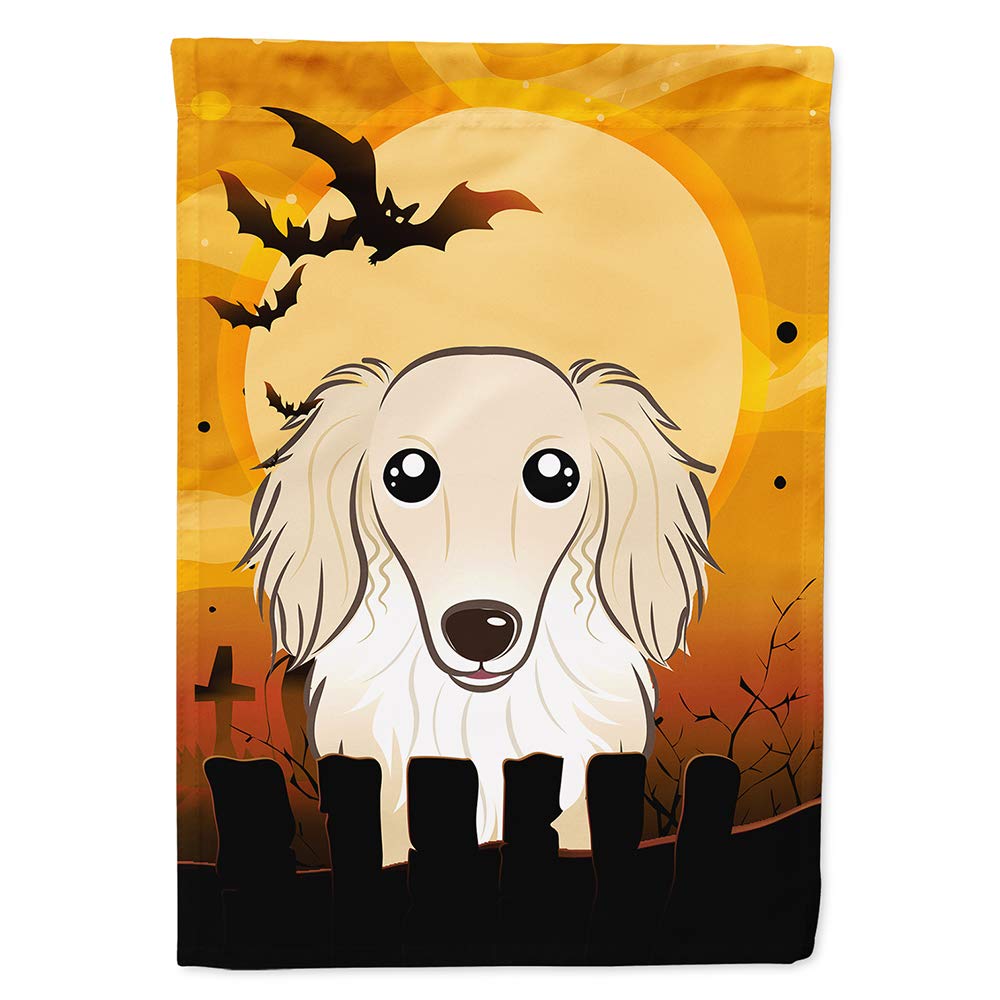 Caroline's Treasures BB1770CHF Halloween Longhair Creme Dachshund Canvas House Size Flag, Multicolor, Large
