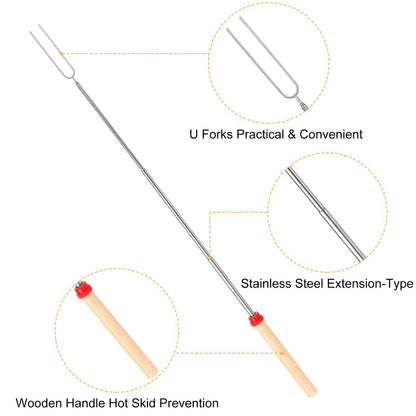 Marshmallow Roasting Sticks, Telescoping Smores Sticks for Open Fire Pit, 32 Inch Long Marshmallow Toasting Barbecue Forks Smores Skewers for Campfire Camping Hotdog Hot Dog Bonfire Grill, 5 Pack 🍁 All In One Marketplace Canada