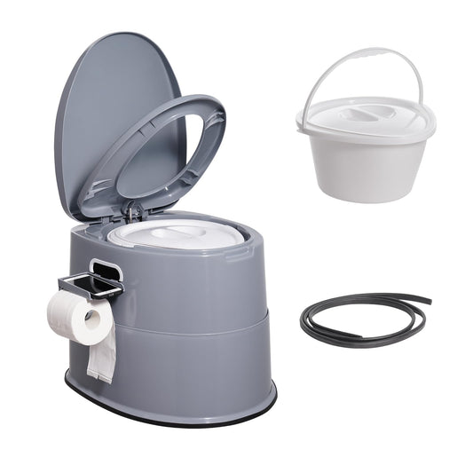 VEVOR Portable Toilet for Camping, Porta Potty with 1.3 Gal Detachable Inner Bucket & Removable Paper Holder, Commode with Dual Lids, Travel Toilet for Adults Kids Outdoor Camping Car Long Road Trips 🍁 All In One Marketplace Canada