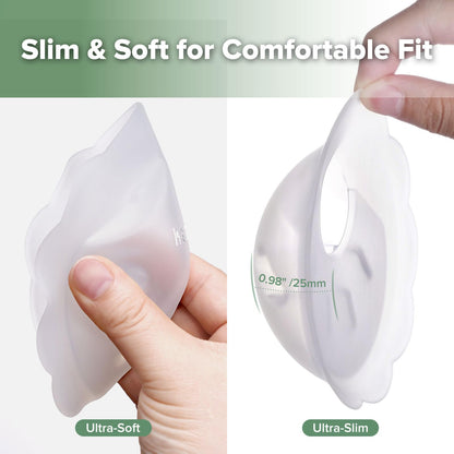 haakaa Petal Soft Silicone Milk Collector丨Discreet Leak-Protection Breast Milk Saver, Reusable Breast Shells Milk Collection Cup for Breastfeeding with Cleaning Brush- 2PCS 🍁 All In One Marketplace Canada