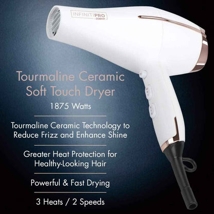 Conair 362C Infiniti Pro Tourmaline Ceramic Soft Touch Full Size Hair Dryer, 1875 Watts, Includes Concentrator, 3 Heat/2 Speed Settings, Great for Travel 🍁 All In One Marketplace Canada