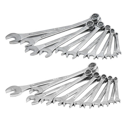Grip 24 pc All-Purpose Master Combination Wrench Set MM/SAE - Metric 7mm to 22mm - SAE 1/4” to 1" - Roll-up Pouch - General Household, Garage, Auto Repairs, Cars, Trucks, Boat 🍁 All In One Marketplace Canada