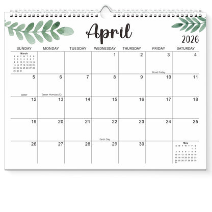 Wall Calendar 2026-2027, 15X12 inch Large Calendar Family Personl Organizer, 21 Months Runs from April 2026 through December 2027, Perfect for Organizing for Office Home (Leaf) 🍁 All In One Marketplace Canada