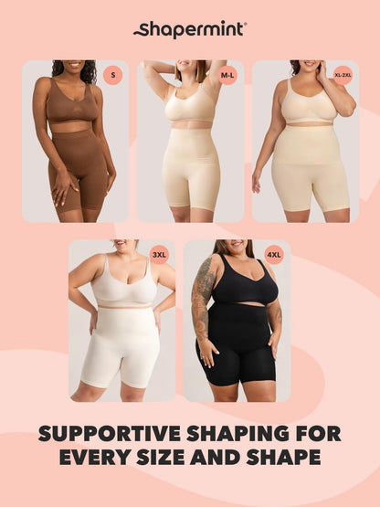 SHAPERMINT All Day Every Day High Waisted Shaper Shorts - Shapewear Women Tummy Control Underwear, Body Shaper for Women Nude 🍁 All In One Marketplace Canada