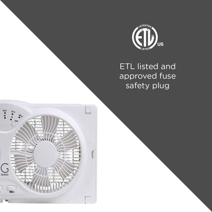 Genesis Twin Fan High Velocity Reversible AirFlow Fan, LED Indicator Lights Adjustable Thermostat & Max Cool Technology, ETL Certified, White (A1WINDOWFAN) 🍁 All In One Marketplace Canada