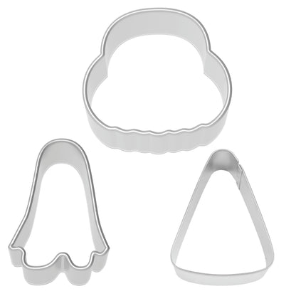 R&M Halloween/Spooktacular Cookie Cutter 3-Piece Set Stainless Steel – Includes Ghost, Pumpkin Bucket, Candy Corn