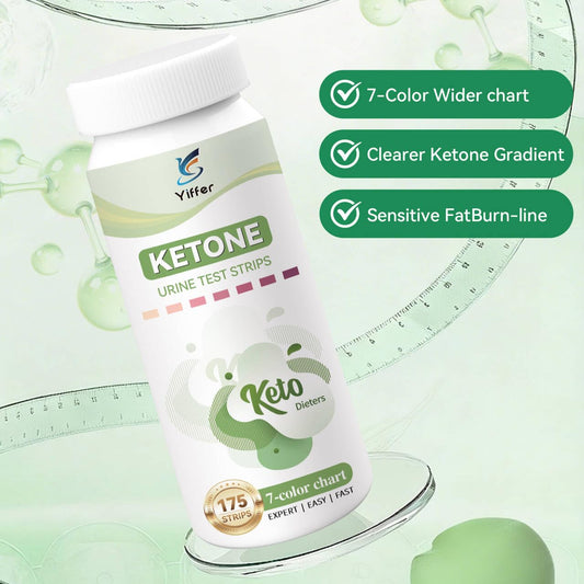 Yiffer Ketone Test Strips (175 Count) - Professional 7-Color Ketone Urine Test for Accurate Ketosis Monitoring, Keto, Low-Carb, Atkins & Paleo Diet Tracker with Easy-Read Results 🍁 All In One Marketplace Canada
