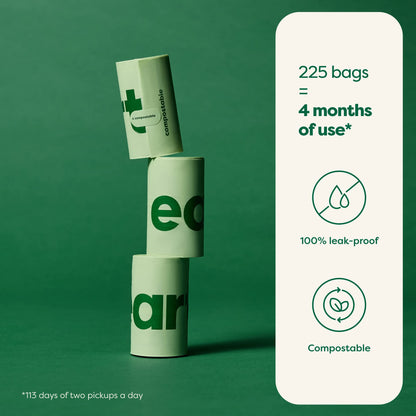 Earth Rated Compostable Dog Poop Bags, Ultra Thick and Leak Proof, Unscented, 225 Count 🍁 All In One Marketplace Canada