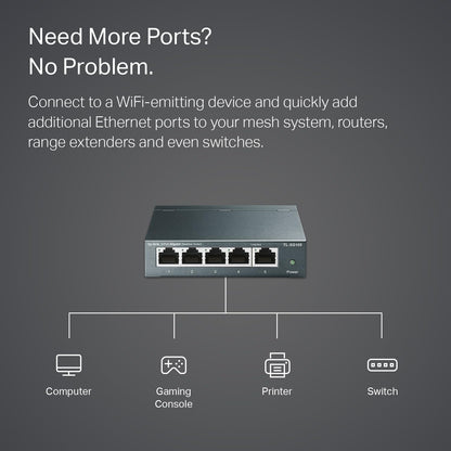TP-Link TL-SG105 5 Port Gigabit Unmanaged Ethernet Network Switch, Ethernet Splitter, Plug and Play, Fanless Metal Design, Shielded Ports, Traffic Optimization, Limited Lifetime Protection,Black 🍁 All In One Marketplace Canada