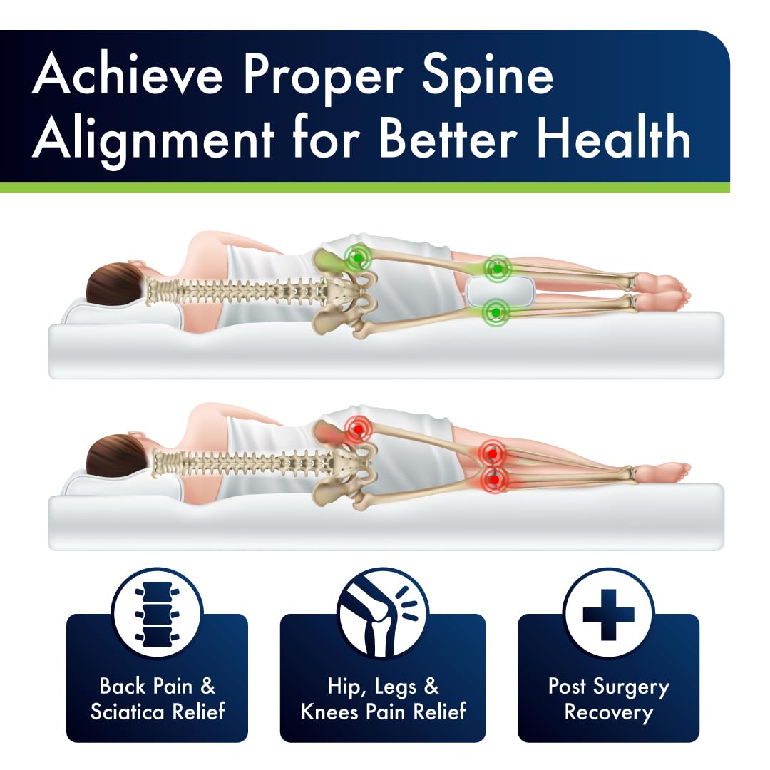 Sports Medica Doctor Developed Ergonomic Knee Pillow for Side Sleepers - eHandbook Included - Memory Foam Spine Alignment Leg Pillow for Sleeping on Side - Hip & Leg Elevation Pillow 🍁 All In One Marketplace Canada