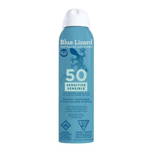 Blue Lizard Sensitive Mineral SPF 50 Spray, Broad-Spectrum UVA/UVB Protection, Water-Resistant, Zinc Oxide Formula, 142 g 🍁 All In One Marketplace Canada