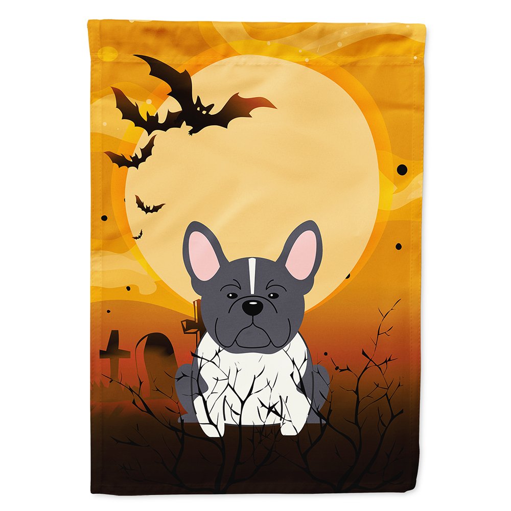 Caroline's Treasures BB4278CHF Halloween French Bulldog Black White Canvas House Size Flag, Large, Multicolor