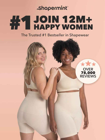 SHAPERMINT All Day Every Day High Waisted Shaper Shorts - Shapewear Women Tummy Control Underwear, Body Shaper for Women Nude 🍁 All In One Marketplace Canada