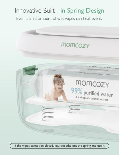 Momcozy Baby Wipe Warmer, Innovative Spring Design, Large Capacity Wipes Dispenser, Fast and Even Heating, 4 Modes of Temperature Heating Control, Diaper Wipe Warmer with Night Light 🍁 All In One Marketplace Canada