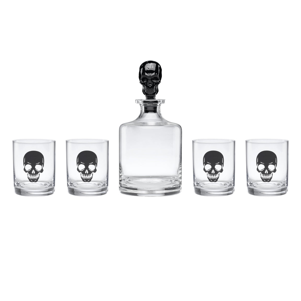 Oneida Vintro Halloween Skeleton 5-Piece Whiskey Glass Set