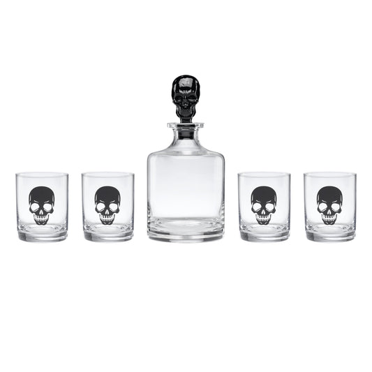 Oneida Vintro Halloween Skeleton 5-Piece Whiskey Glass Set