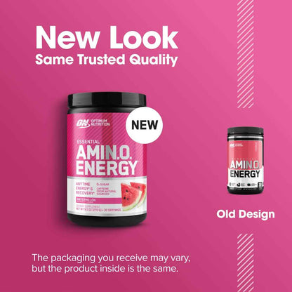 Optimum Nutrition Amino Energy Powder: Pre- workout & Anytime energy with Green tea, Green coffee extract + BCAA's - Watermelon: 30 servings [270g] (packaging may vary) 🍁 All In One Marketplace Canada