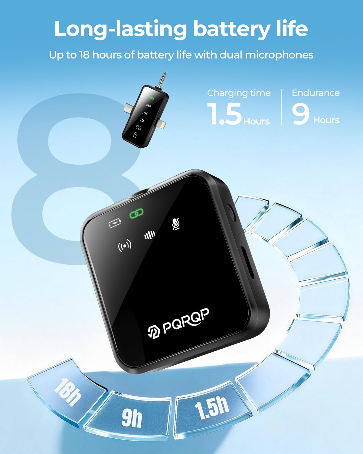 PQRQP 3-in-1 Mini Microphone for iPhone/Android/Camera, Hi-Fi Audio, 48kHz/24-bit,Wireless Microphone, 328ft Range, 18H Battery, Lapel Mic with Noise Reduction for TikTok, YouTube 🍁 All In One Marketplace Canada