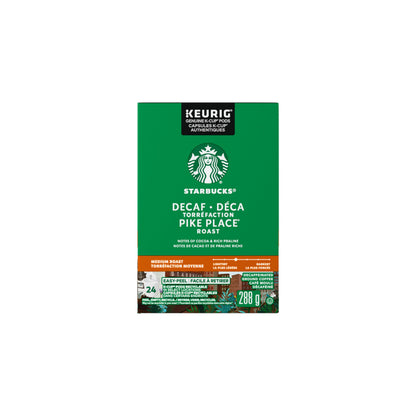 STARBUCKS Pike Place Decaf Roast Medium Roast Ground Coffee K-Cup Pods Box, 288 g 🍁 All In One Marketplace Canada