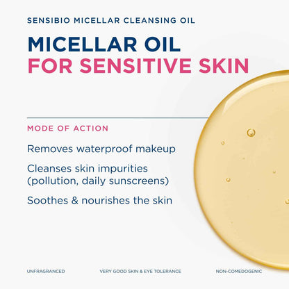 Bioderma Sensibio Micellar Cleansing Oil, 1st Ecobiological Micellar Formula Gentle Face Cleanser, Cleanses, Soothes & Nourishes Skin, Oil-to-Milk Texture, Fragrance-Free, Gentle on Skin 🍁 All In One Marketplace Canada