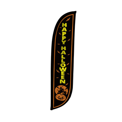 LookOurWay Happy Halloween Black Feather Flag, 12'