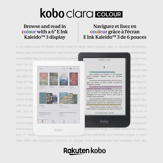 Kobo Clara Colour | Colour eReader | 6” Glare-Free Colour E Ink Kaleido 3 Display | Dark Mode Option | Waterproof | Audiobooks | 16GB of Storage (White) 🍁 All In One Marketplace Canada
