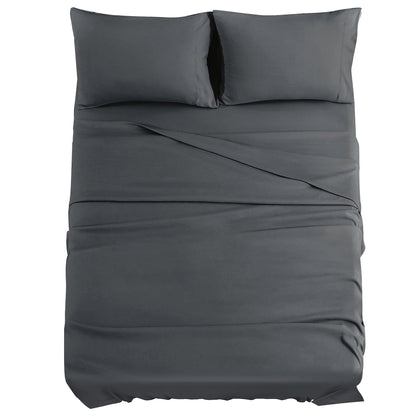JOLLYVOGUE Queen Size Bed Sheet Set - 4 Piece Bed Sheets Set with Deep Pocket - Soft Breathable & Cooling - Resists Shrinkage & Fading Draps Queen - Easy Care (Dark Grey) 🍁 All In One Marketplace Canada