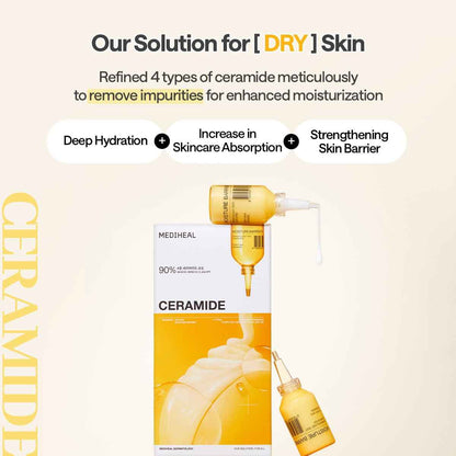 MEDIHEAL Ceramide Essential Face Mask - Moisturizing, Barrier Repair with Panthenol & Adenosine for Intense Hydration for Dry & Sensitive Skin, Face Mask for Women, Vegan, Korean Skincare (10 Sheets) 🍁 All In One Marketplace Canada