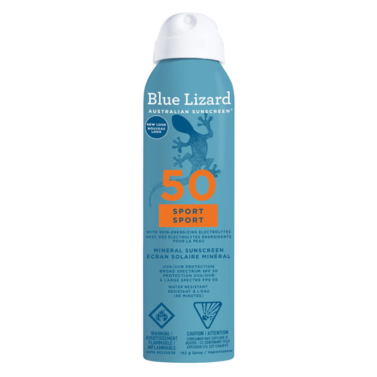 Blue Lizard Sport Mineral SPF 50 Spray, Broad-Spectrum UVA/UVB Protection, Water-Resistant, Zinc Oxide Formula, Vegan, 142 g 🍁 All In One Marketplace Canada