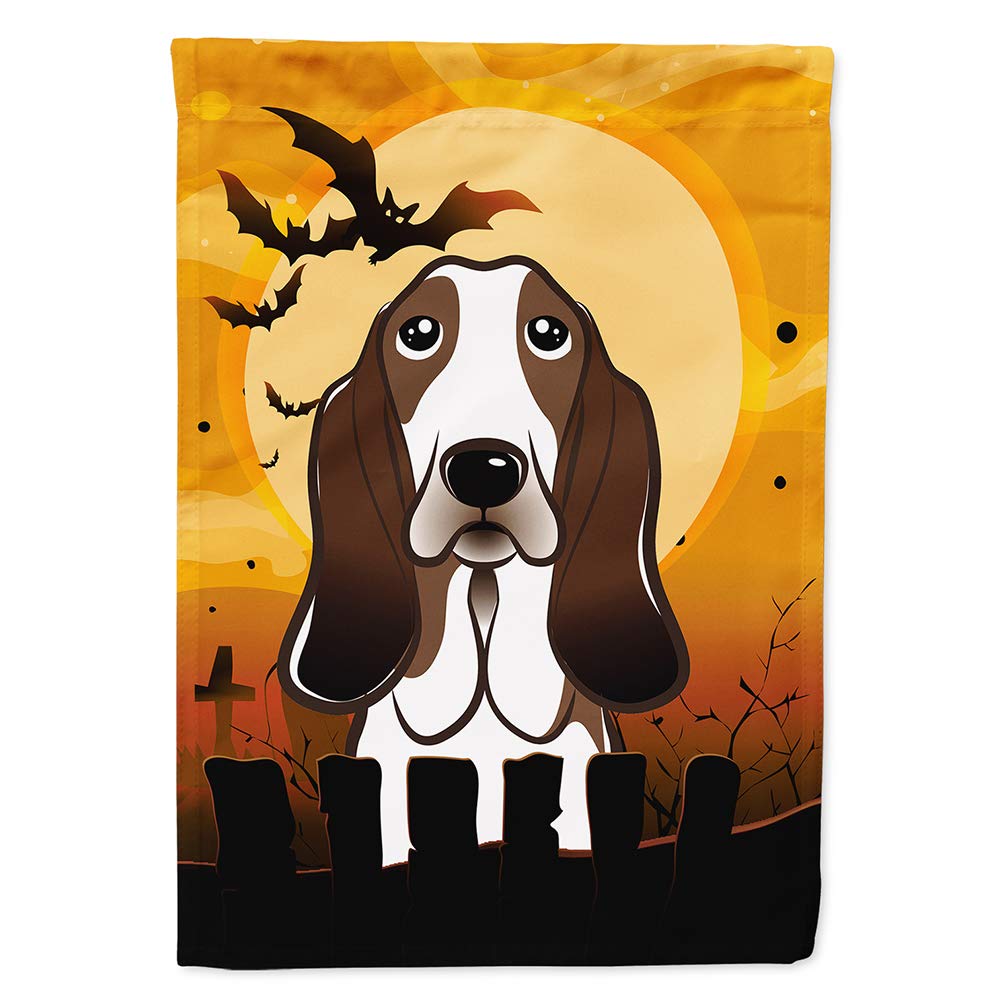 Caroline's Treasures BB1801CHF Halloween Basset Hound Canvas House Size Flag, Multicolor, Large