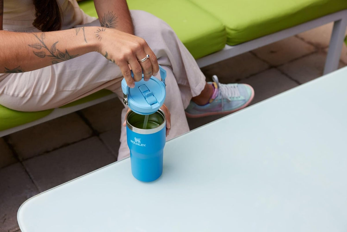 Stanley IceFlow 2.0 Flip Straw Tumbler with Handle 20 oz | Twist On Lid and Flip Up Straw | Leakproof Water Bottle | Insulated Stainless Steel | BPA-Free | Rose Quartz 🍁 All In One Marketplace Canada