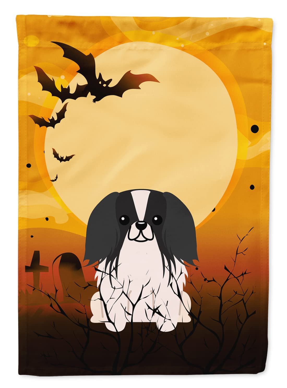 Caroline's Treasures BB4371GF Halloween Pekingnese Black White Flag Garden Size, Small, Multicolor