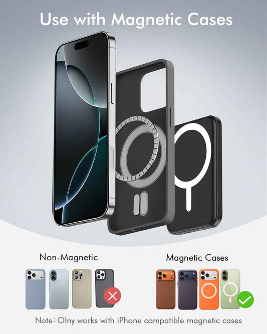 podoru for Magsafe Power Bank, 5000mAh Magnetic Battery Pack with Type-C Cable 20W PD Fast Charging Lighting Input for Wireless Portable Charger for iPhone 17/16/15/14/13/12 Series-Black 🍁 All In One Marketplace Canada