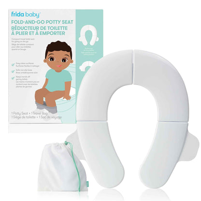 Frida Baby Fold-and-Go Potty Seat for Toilet, Foldable Travel Potty Seat for Toddler, Fits Round & Oval Toilets, Non-Slip Base, Handles, Includes Free Travel Bag 🍁 All In One Marketplace Canada