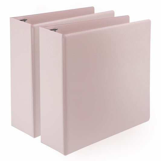 Samsill Plant-Based 3 Inch Durable D-Ring, View Binder, Eco-Friendly, USDA Certified Biobased, 2 Count,Pack of 1, Rose