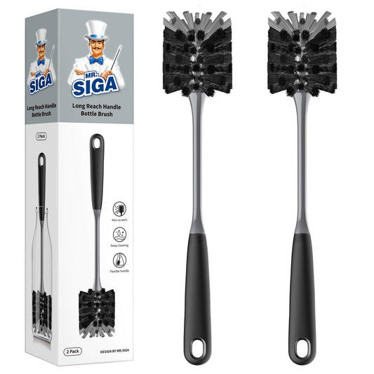 MR.SIGA Long Handle Bottle Brush, Cleaning Brush for Water Bottle, Glassware, 2 Pack 🍁 All In One Marketplace Canada