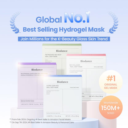BIODANCE Hydro Cera-nol Real Deep Mask, Hydrogel Mask, Soothing, Moisturising, Nutritious, Korean Skin Care, 34 g x 4 PiecesBIODANCE Hydro Cera-nol Real Deep Mask, Hydrogel Mask, Soothing, Moisturising, Nutritious, Korean Skin Care, 34 g x 4ea