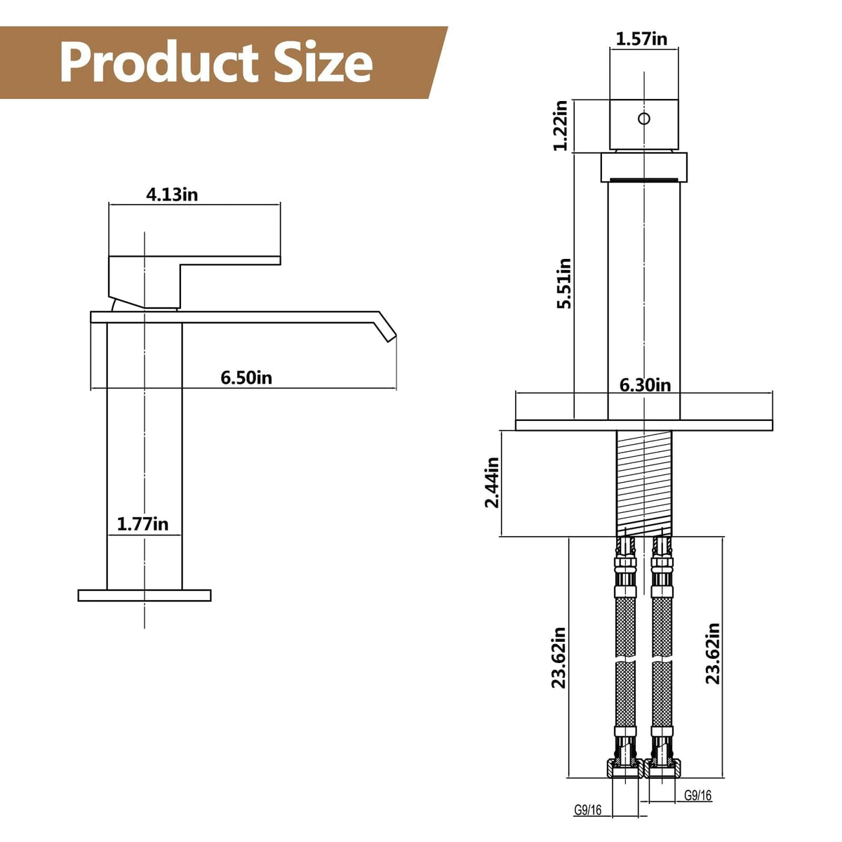 Fransiton Black Bathroom Faucet Bathroom taps 1 or 3 Hole Bathroom Sink Faucet Single Handle washroom Waterfall Faucet with Deck and Pop-up Drain 🍁 All In One Marketplace Canada