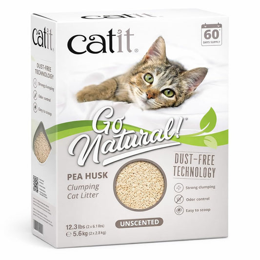 Catit Go Natural Pea Husk Clumping Cat Litter, Unscented, 5.6 kg, Dust Free & Lightweight Cat Litter, Easy to Scoop, Litiere Pour Chat 🍁 All In One Marketplace Canada