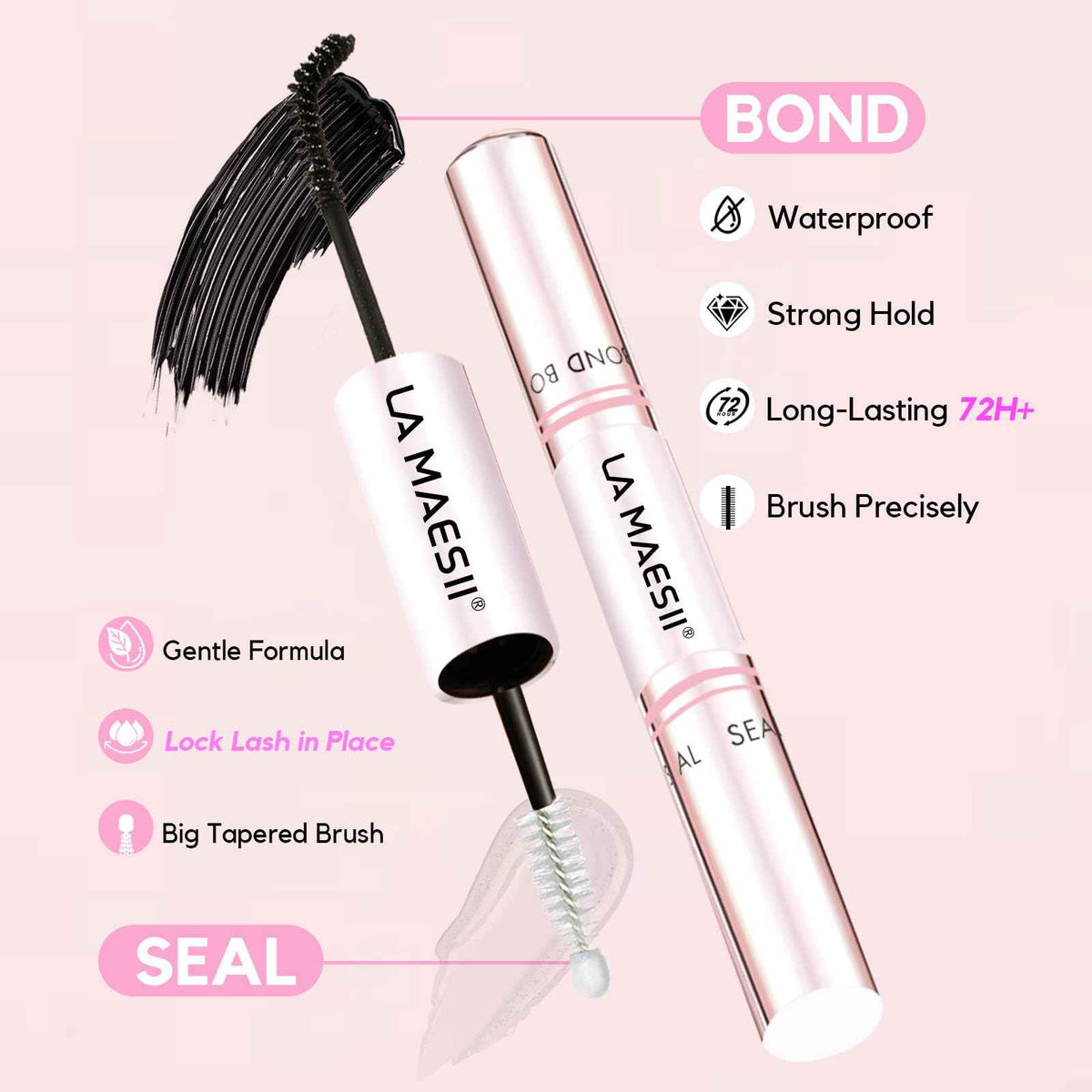 LA MAESII Lash Bond and Seal Waterproof Lash Remover Lash Cluster Glue for Eyelash Clusters DIY Lash Extension Kit at Home Pack 2 🍁 All In One Marketplace Canada