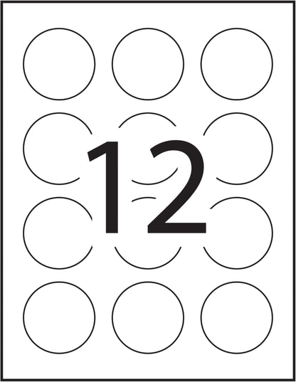 Avery 2" Inch Round Labels, Glossy White, Permanent, 120 Labels, Inkjet/Laser (22807) Made in Canada 🍁 All In One Marketplace Canada
