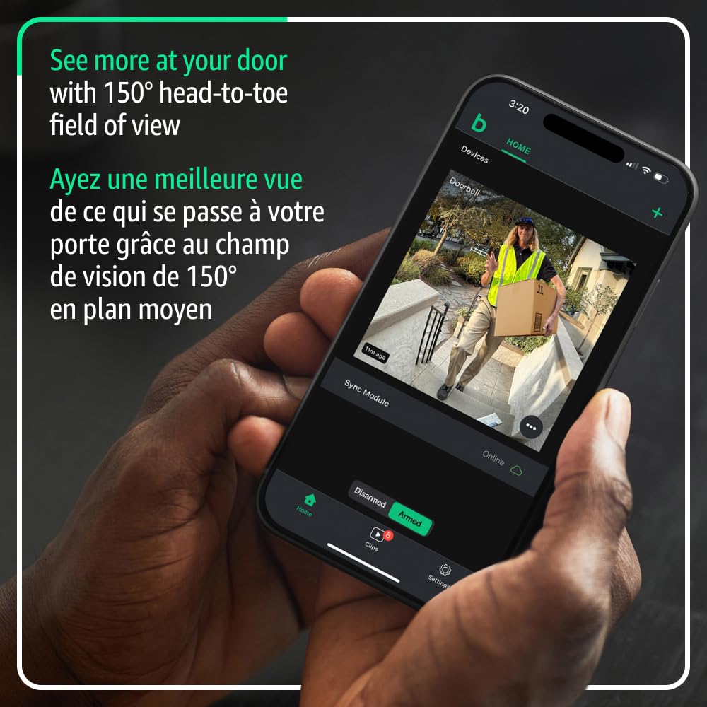 Blink Video Doorbell – Head-to-toe HD view, two-year battery life, simple setup. Sync Module Core included – System (White) 🍁 All In One Marketplace Canada